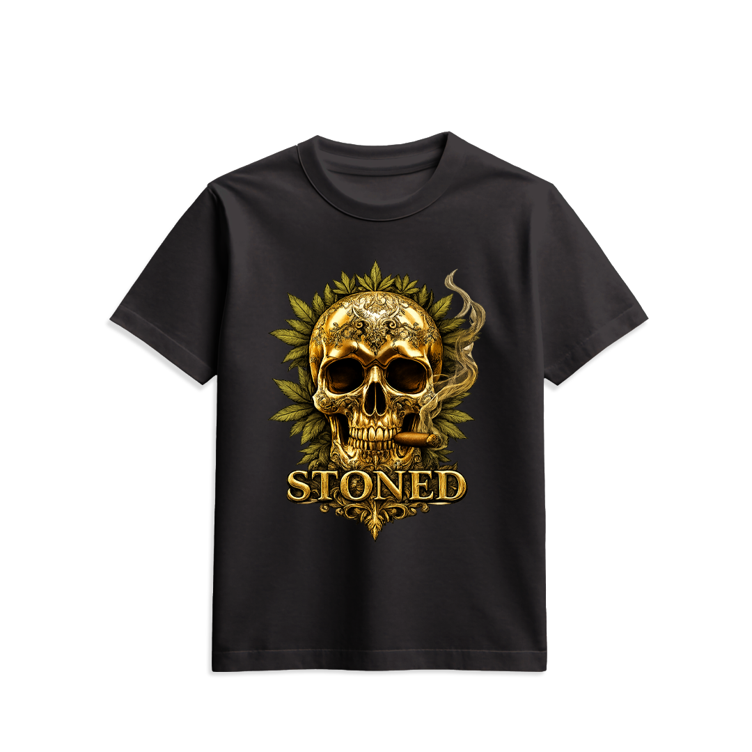 Stoned Flamingo Gold Skull