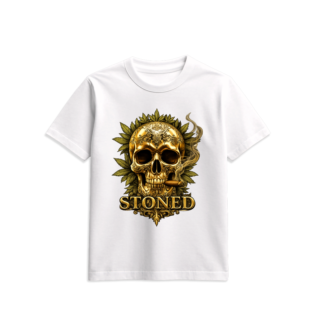 Stoned Flamingo Gold Skull