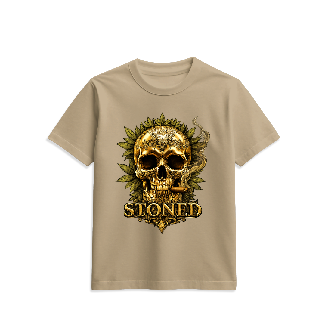 Stoned Flamingo Gold Skull